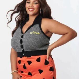 UNIQUE VINTAGE Smak Parlour x Flinstones Sleeveless Knit Sweater NEW